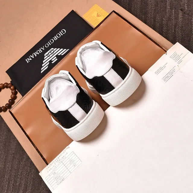Emporio Armani Two-Tone Croc-Embossed Leather Sneaker 5