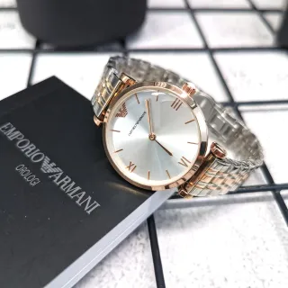 Emporio Armani Two-Tone Sunray Dial Roman Numeral Quartz Watch