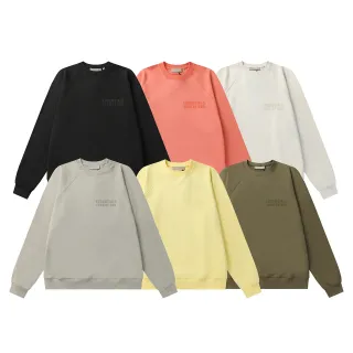Fear of God Essentials Pull Noir Manches Raglan Brodé Logo Poitrine