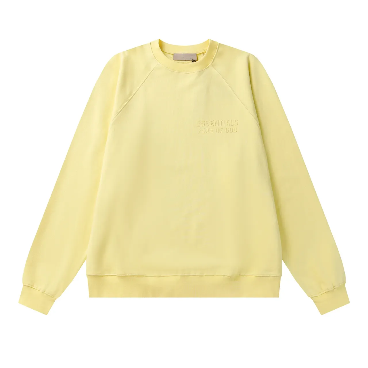 Fear of God Essentials Black Raglan Sleeves Embroidered Chest Logo Sweater 4