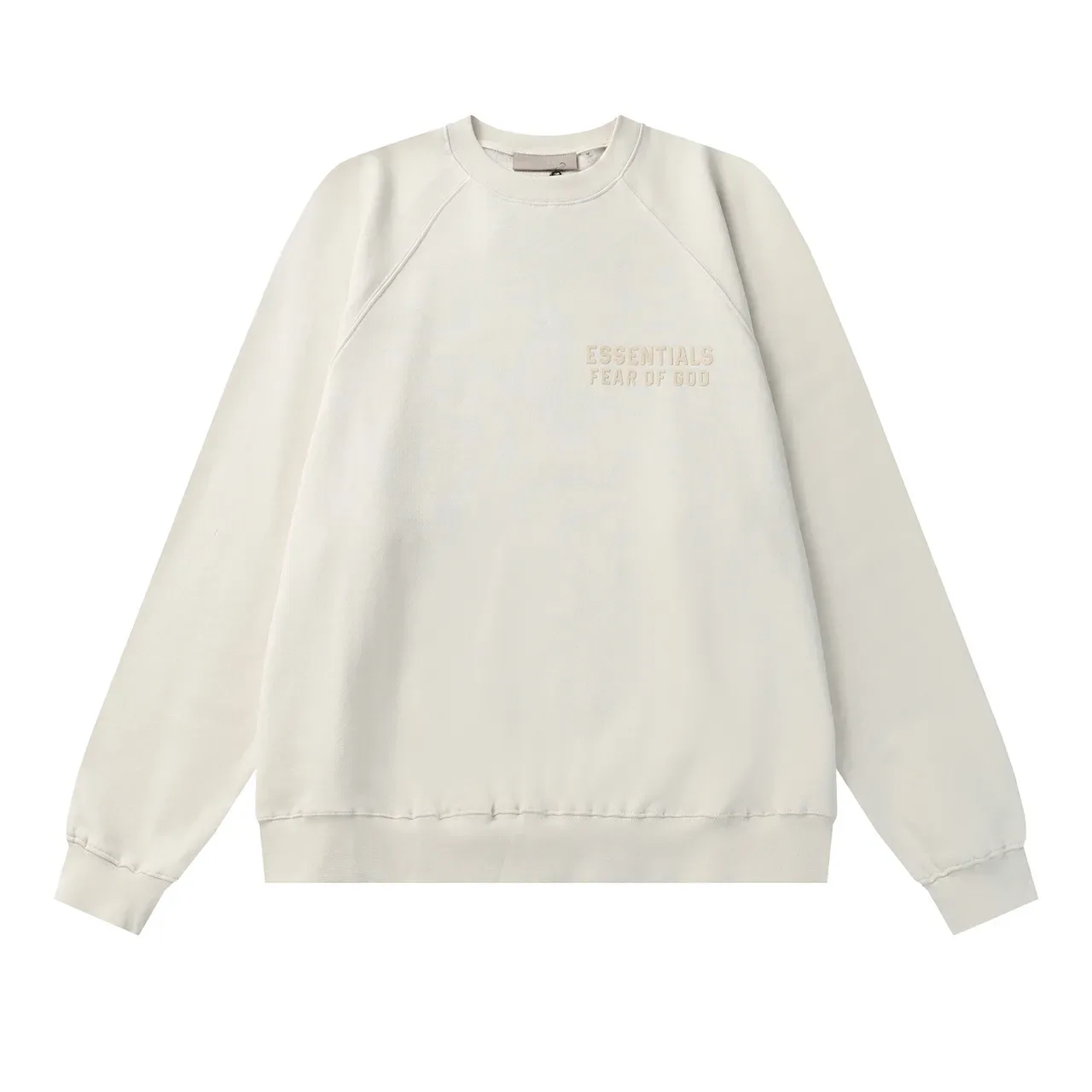 Fear of God Essentials Black Raglan Sleeves Embroidered Chest Logo Sweater 7