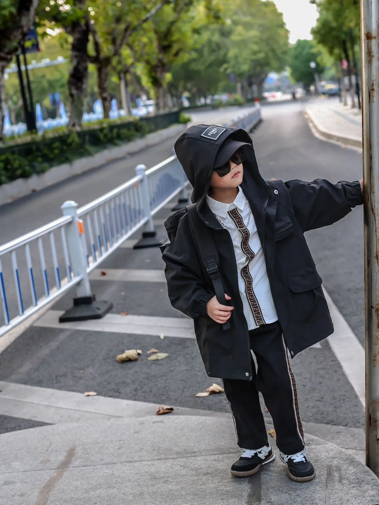 Fendi Black White Hooded Zip-Front Jacket 2