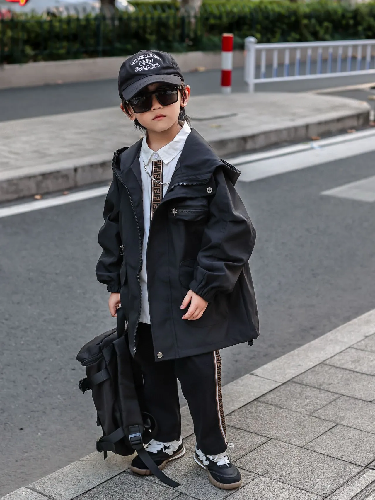 Fendi Black White Hooded Zip-Front Jacket 9