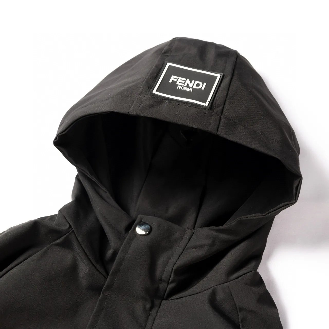Fendi Black White Hooded Zip-Front Jacket 15