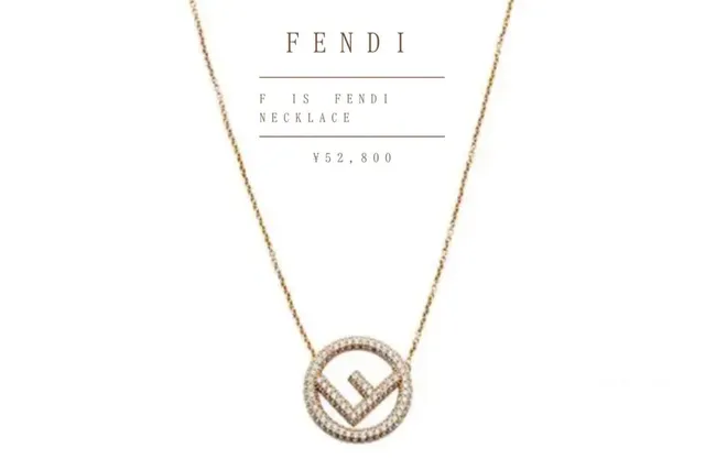 Fendi FF Circle Pavé Crystal Gold-Tone Necklace 2