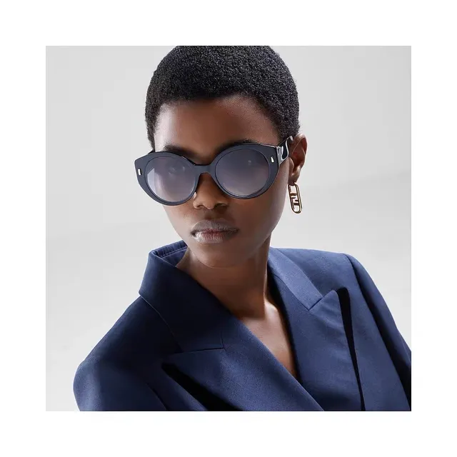 Fendi FF Logo حلق ذهبي oversized مصقول أقراط 2