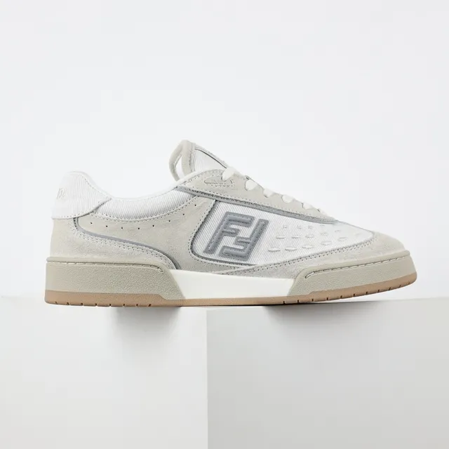 Fendi Estilo de vida Zapatilla Beige Gris Low-Top Perforado Ante Malla Parte Superior Estilo de vida Zapatilla 7