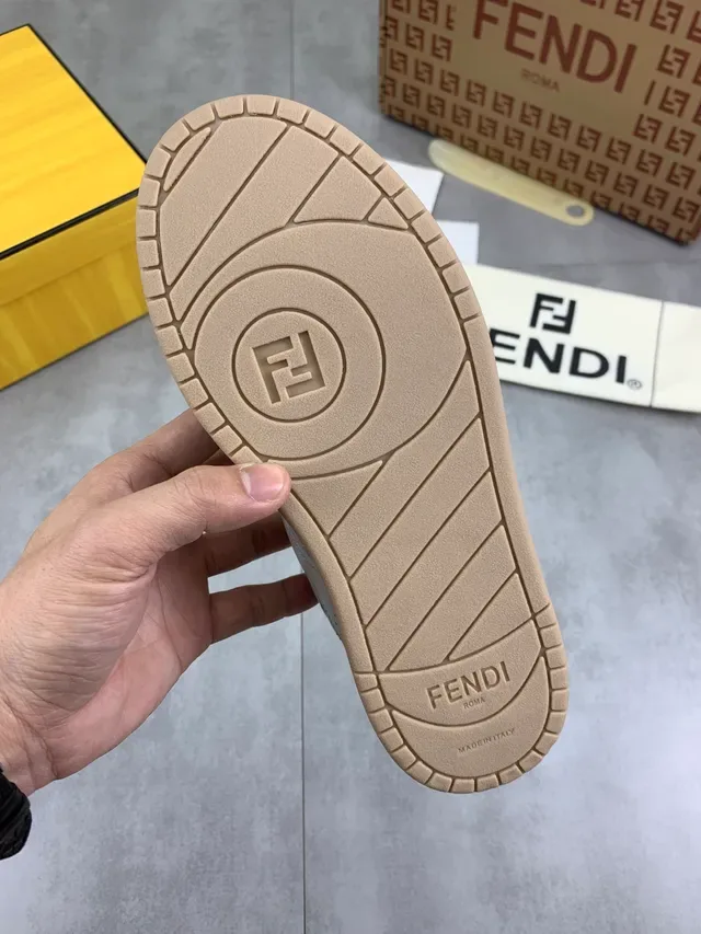 Fendi Monogrammed Gray and White Lifestyle Sneaker 2