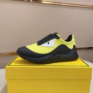 Fendi Monster Eye Neon Yellow and Black Lifestyle Sneakers