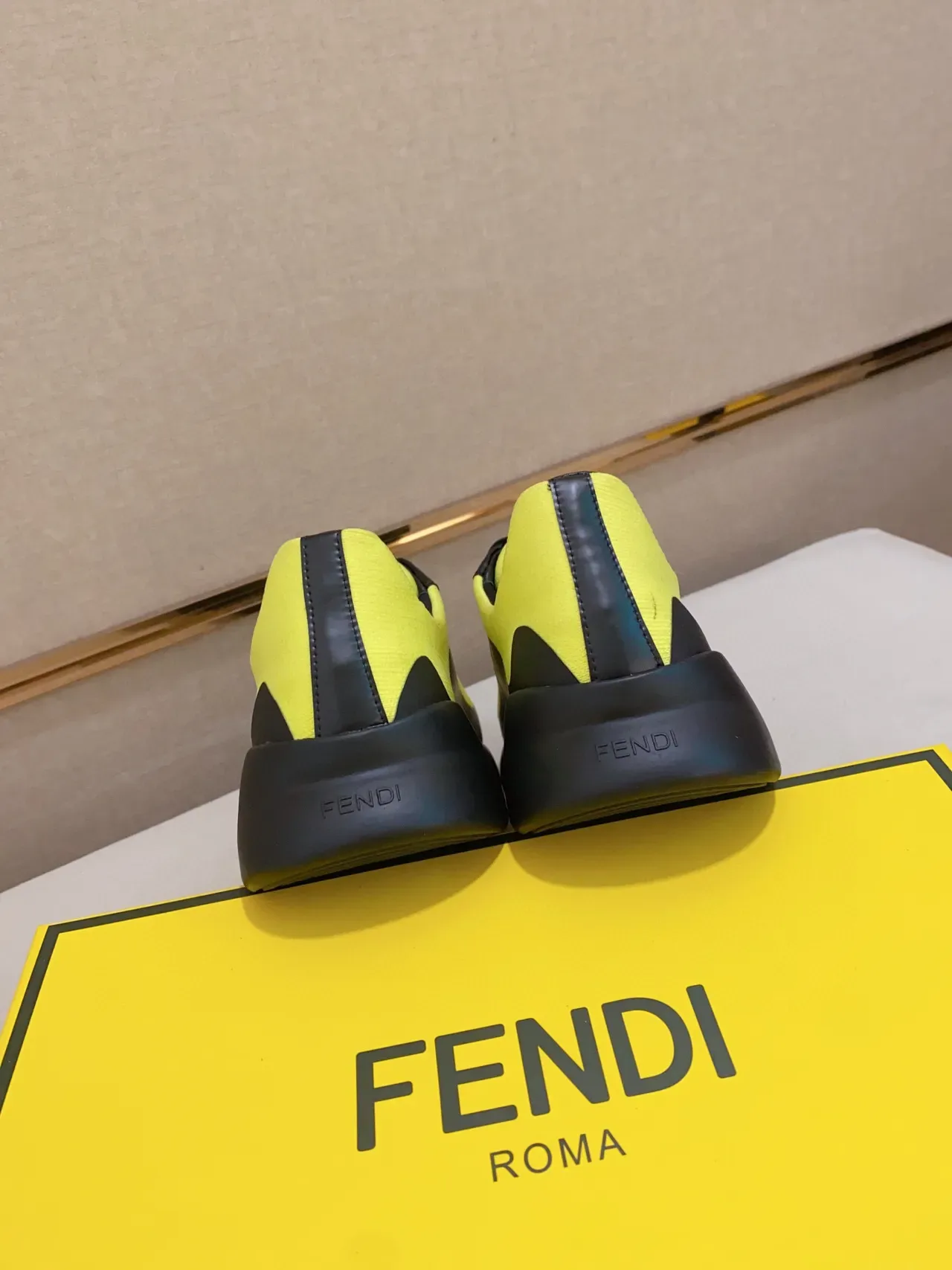 Fendi Monster Eye Neon Yellow and Black Lifestyle Sneakers 3