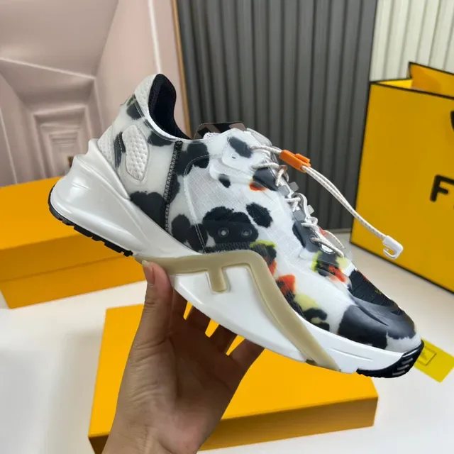 Fendi Run Away Abstract Cow-Print Chaussures Chunky 4
