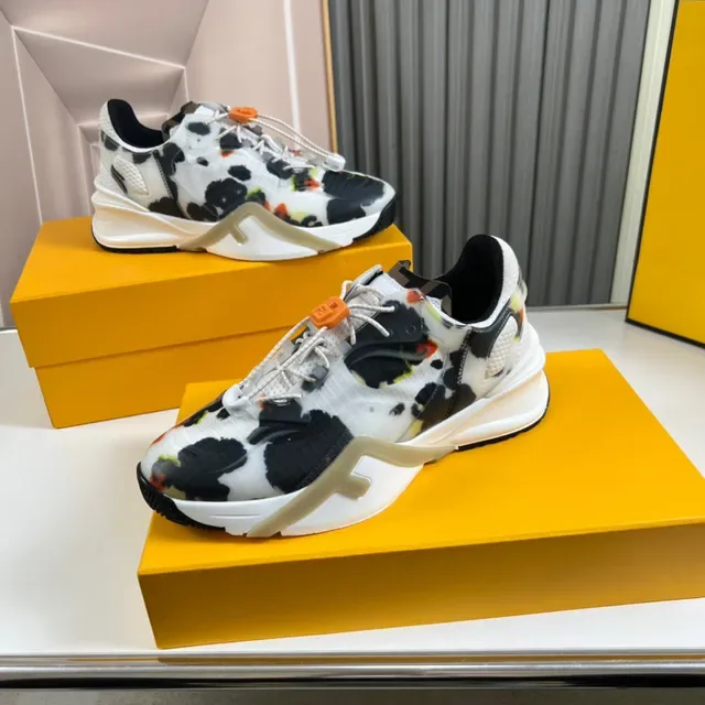 Fendi Run Away Abstract Cow-Print Chaussures Chunky 8