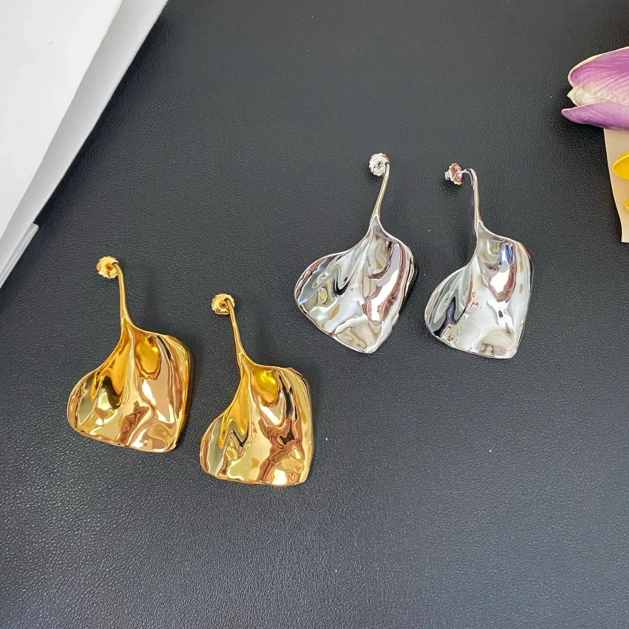 Abstract Molten Metal Sculptural Earrings 5