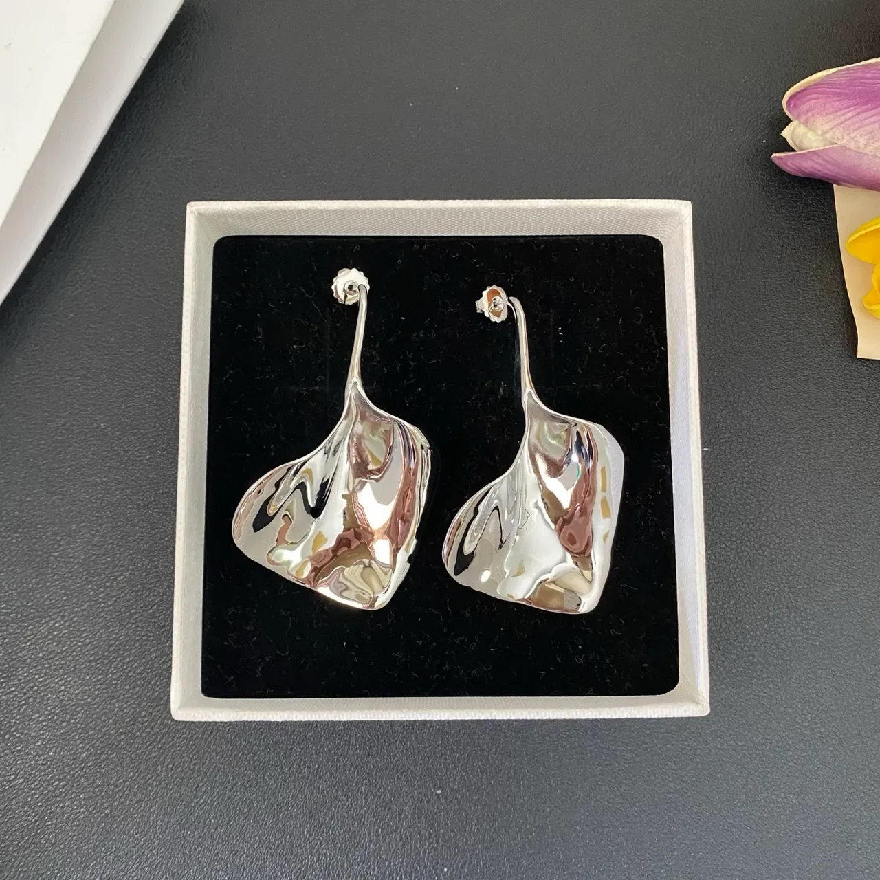 Abstract Molten Metal Sculptural Earrings 7