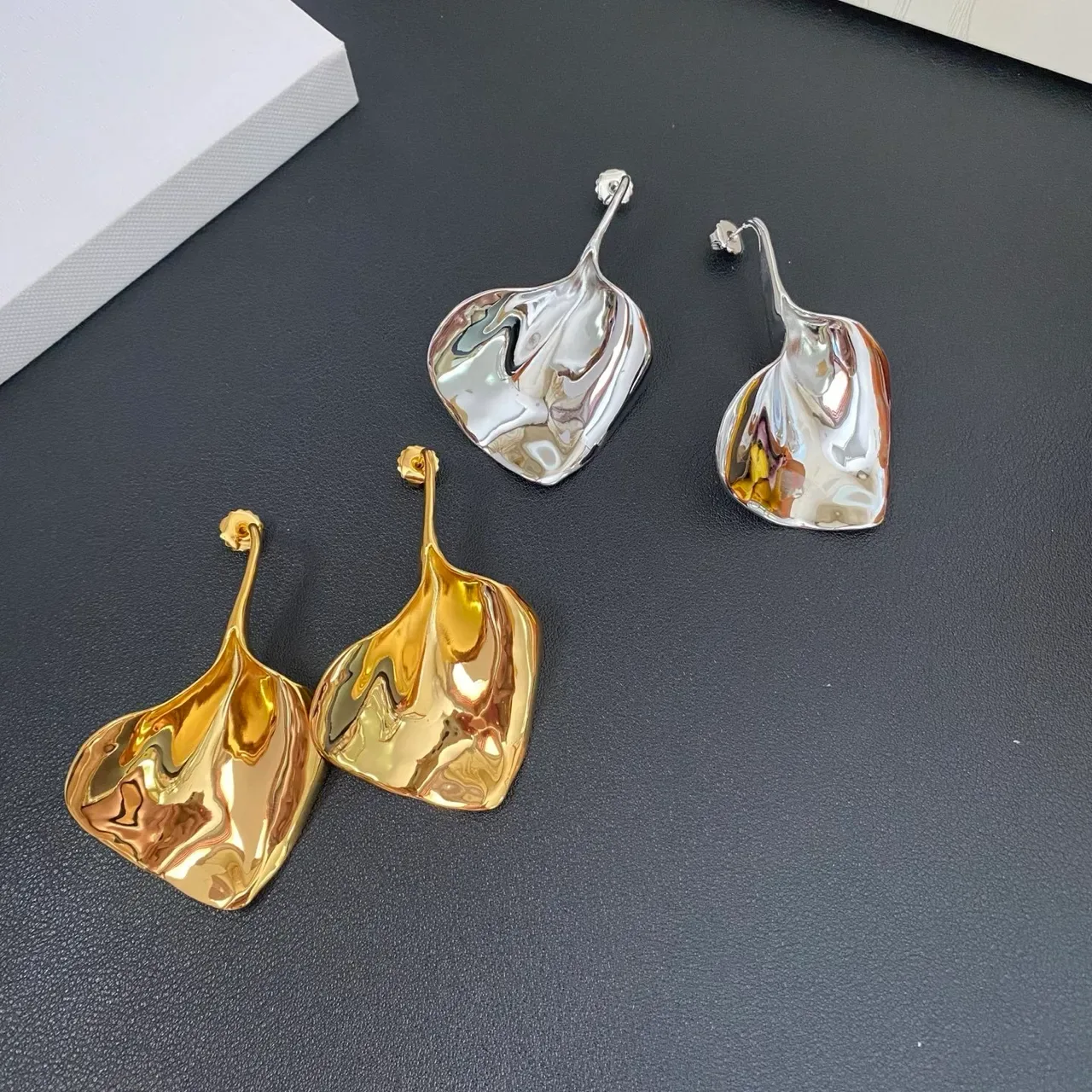 Abstract Molten Metal Sculptural Earrings 9