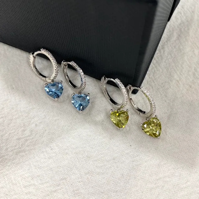 APM Monaco Heart Gemstone Dangle Earrings 4