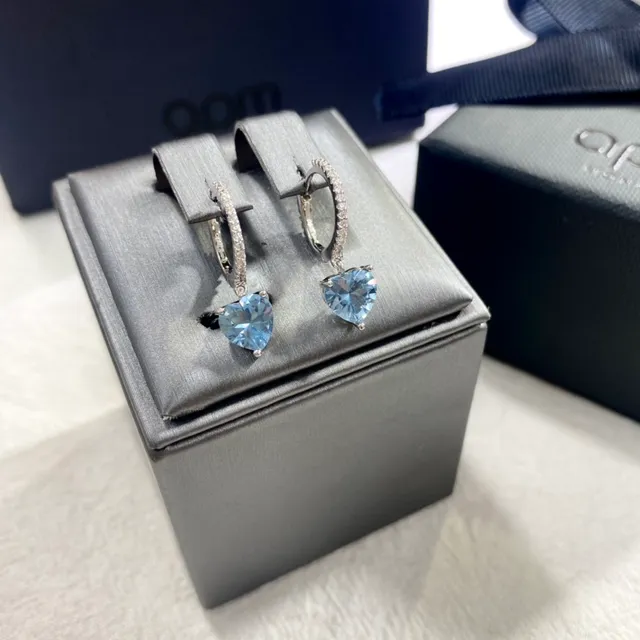 APM Monaco Heart Gemstone Dangle Earrings 7
