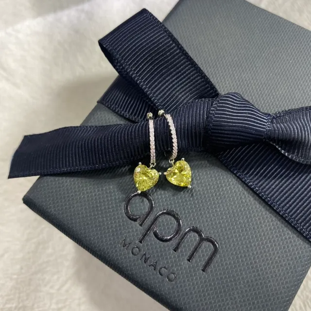 APM Monaco Heart Gemstone Dangle Earrings 8
