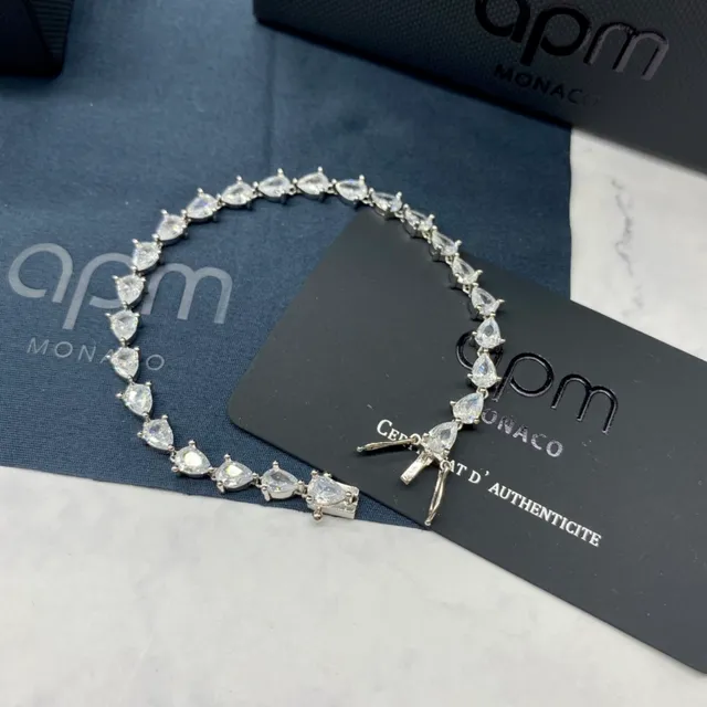 apm Monaco Pear-Shaped Stone Silver-Tone Bracelet 7