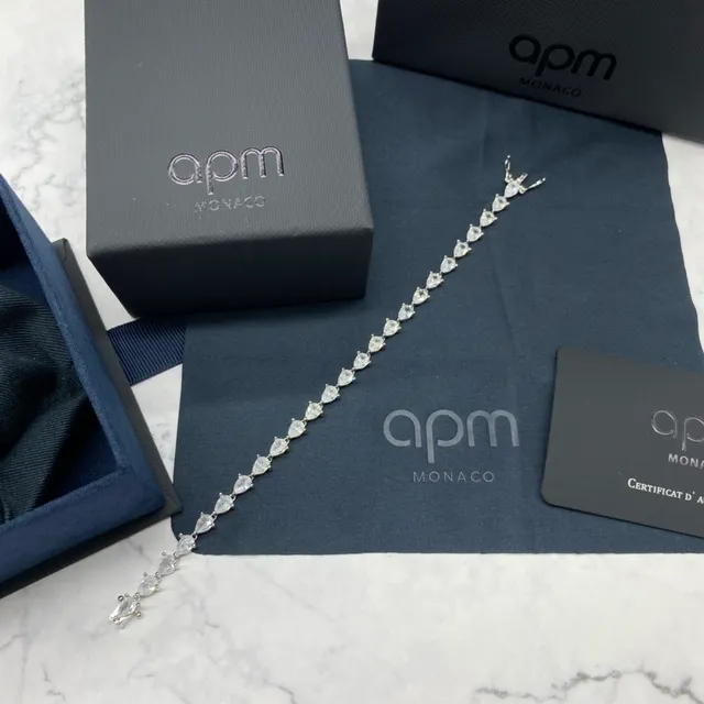 apm Monaco Pear-Shaped Stone Silver-Tone Bracelet 8