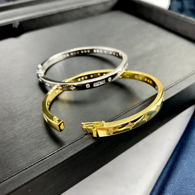 apm Monaco Stone-Set Hinged Bangle Bracelet 5