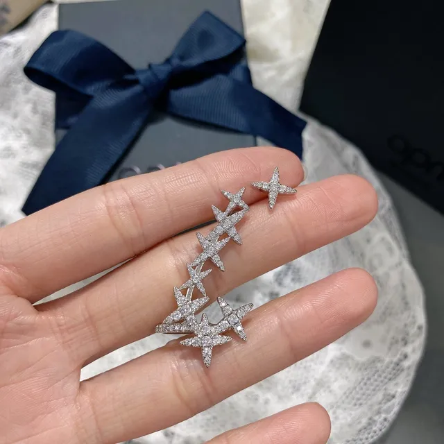 apm Star Motif Pavé Stud Earrings 5