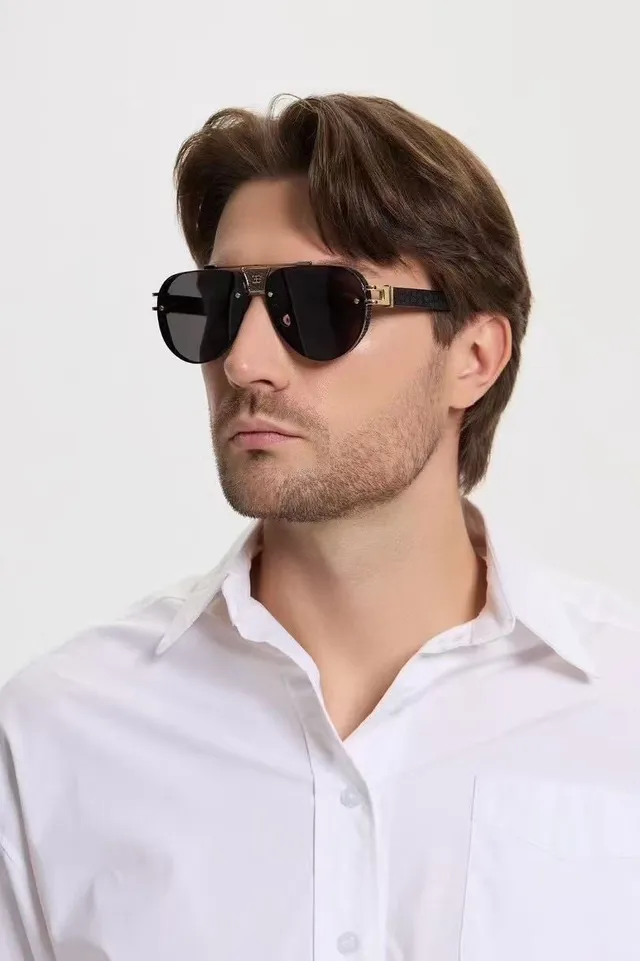 Aviator-Style Gradient Brown Lens Sunglasses 7