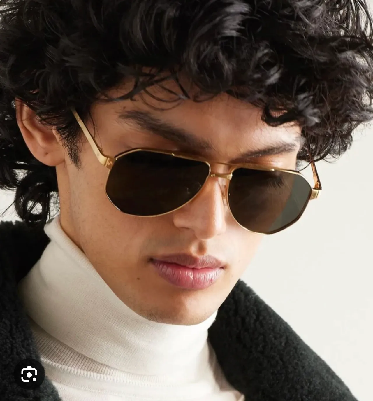 Aviator-Style Thin Metal Frame Dark Lens Sunglasses 5