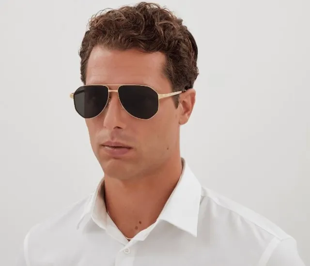 Aviator-Style Thin Metal Frame Dark Lens Sunglasses 9