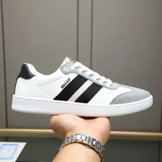 Bally Classic Stripe White Black Gray Lifestyle Sneakers