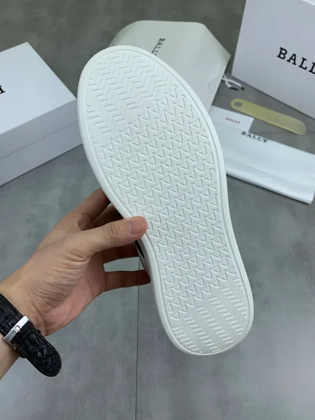 Bally Le City White Black Leather Upper Side Stripe Lifestyle Sneakers 2