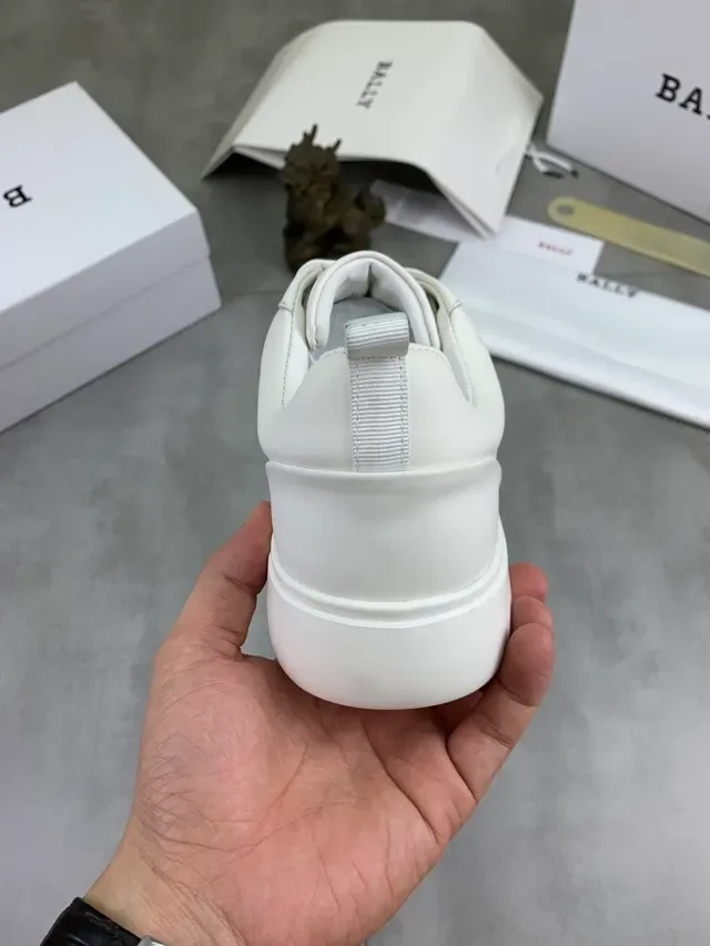 Bally Le City White Black Leather Upper Side Stripe Lifestyle Sneakers 3