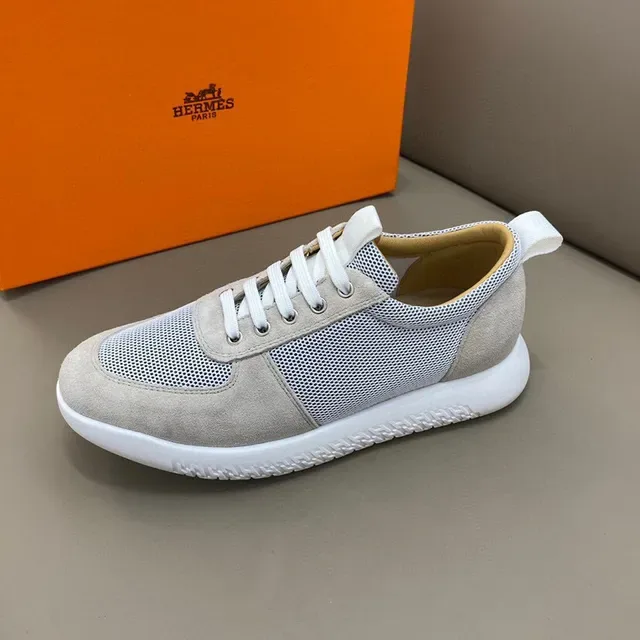 Beige and Gray Mesh-Suede Hybrid Low-Top Casual Sneaker 5