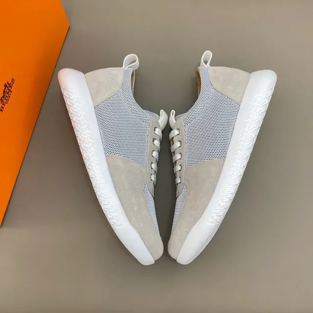 Beige and Gray Mesh-Suede Hybrid Low-Top Casual Sneaker 7