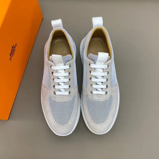Beige and Gray Mesh-Suede Hybrid Low-Top Casual Sneaker 9