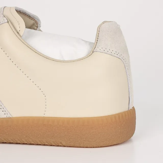 Beige and Gray Two-Tone Suede Leather Low-Top Casual Sneaker 4