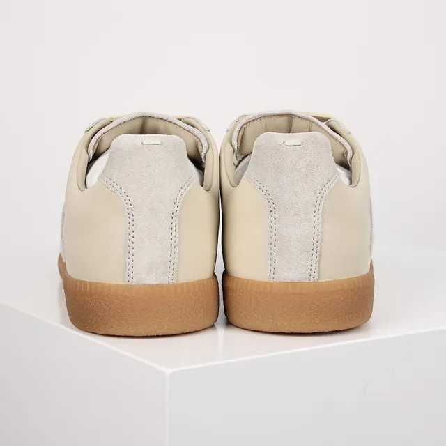 Beige and Gray Two-Tone Suede Leather Low-Top Casual Sneaker 8