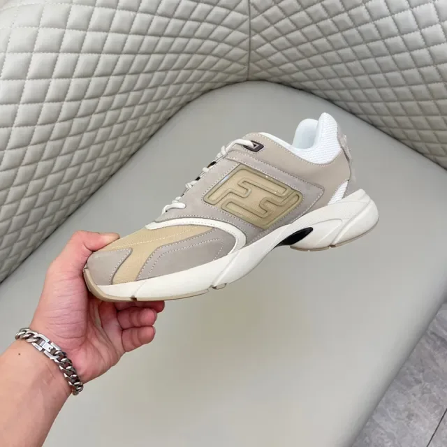 Beige and Olive Logo Panel Lifestyle Sneaker 4