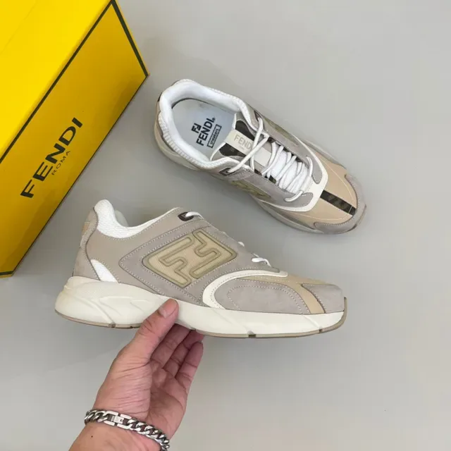 Beige and Olive Logo Panel Lifestyle Sneaker 6