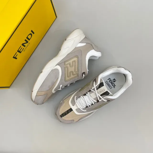 Beige and Olive Logo Panel Lifestyle Sneaker 7
