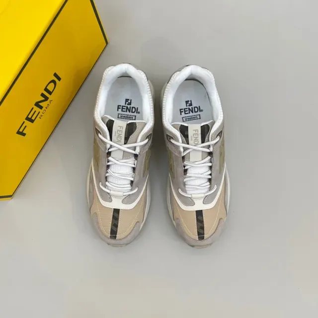 Beige and Olive Logo Panel Lifestyle Sneaker 8