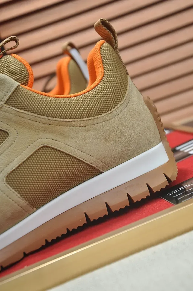 Beige and Orange Panelled Suede-Mesh Lifestyle Sneaker 2