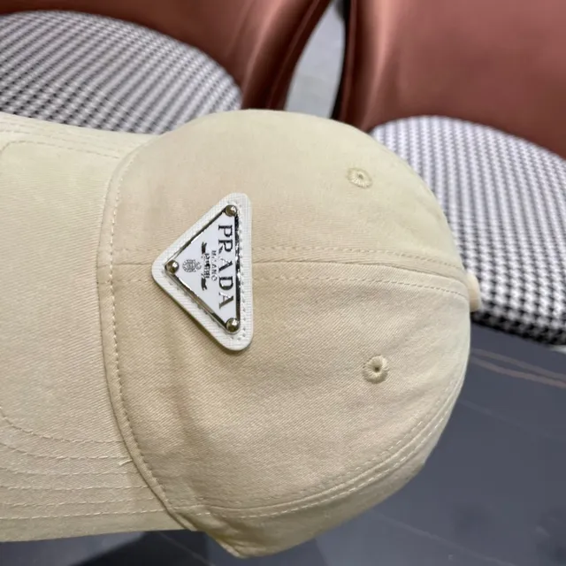 Beige Six-Panel Pre-Curved Brim Baseball Cap 7