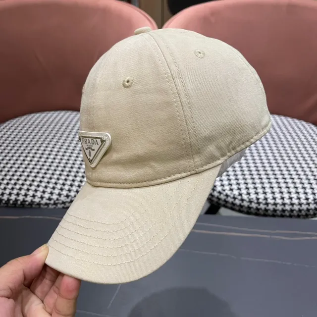 Beige Six-Panel Pre-Curved Brim Baseball Cap 8