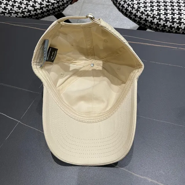 Beige Six-Panel Pre-Curved Brim Baseball Cap 10