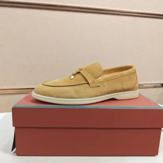 米白麂皮流苏乐福鞋