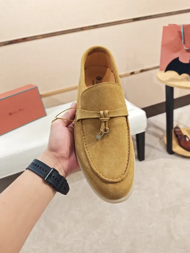 Beige White Suede Tassel Strap Loafer 5