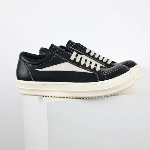 Black and Off-White Platform Leather Sneaker 3