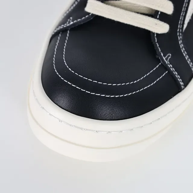 Black and Off-White Platform Leather Sneaker 5