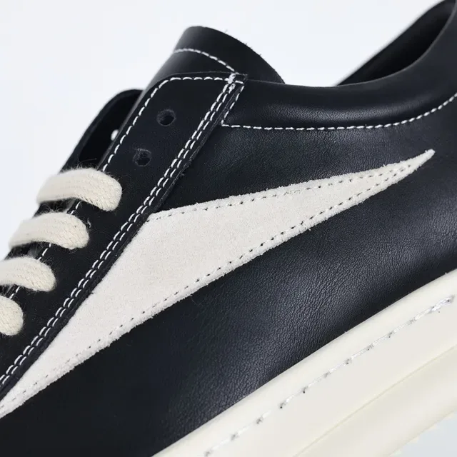 Black and Off-White Platform Leather Sneaker 6